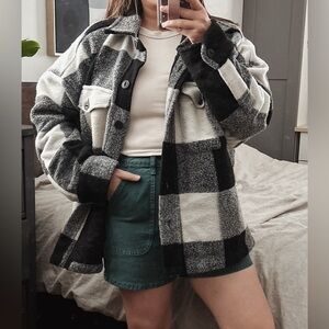 CORE life buttoned Front Checkered Shacket.‎ Size XL